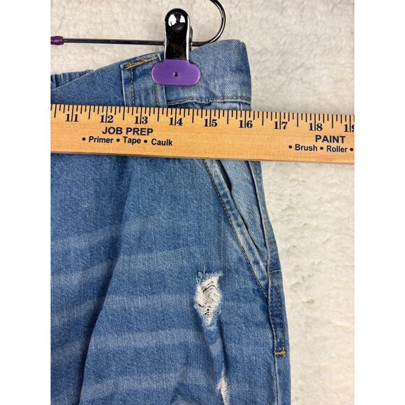 Indigo Rein Ripped Jogger Jeans Women’s 13 Light Wash High Rise Distressed - Picture 3 of 7